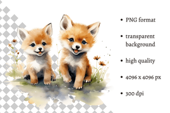 Download Watercolor Woodland Cute Foxes Clipart - Foxes Collection
