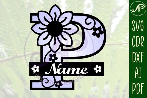 Download Letter P Flower Layer Monogram SVG File - Premium Resources