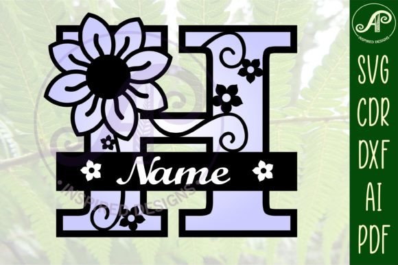 Download Letter H Flower Layer Monogram SVG File - Premium Bundle