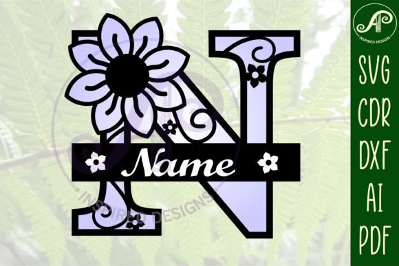 Download Letter N Flower Layer Monogram SVG File - Premium Resources