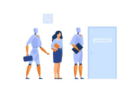 Download Robots and Human Candidates Waiting in L - Robots Collection