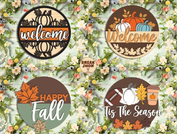 Download Fall Round Sign SVG Bundle - Premium Resources